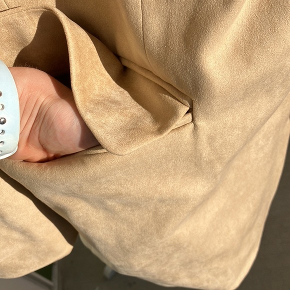 Vintage 80s 90s Feather Suede Neutral Tan Jacket - Picture 2 of 8